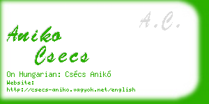aniko csecs business card