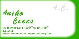 aniko csecs business card